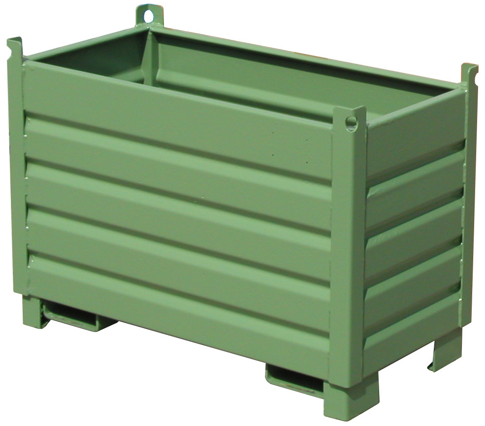 Bauer Sammelbehälter-System SBS-500 - RAL 6011 Stapelbehälter 500 Liter für Stapler - Schuttmulde resedagrün pulverbeschichtet (BA-4511-01-0000-4) Bild-01