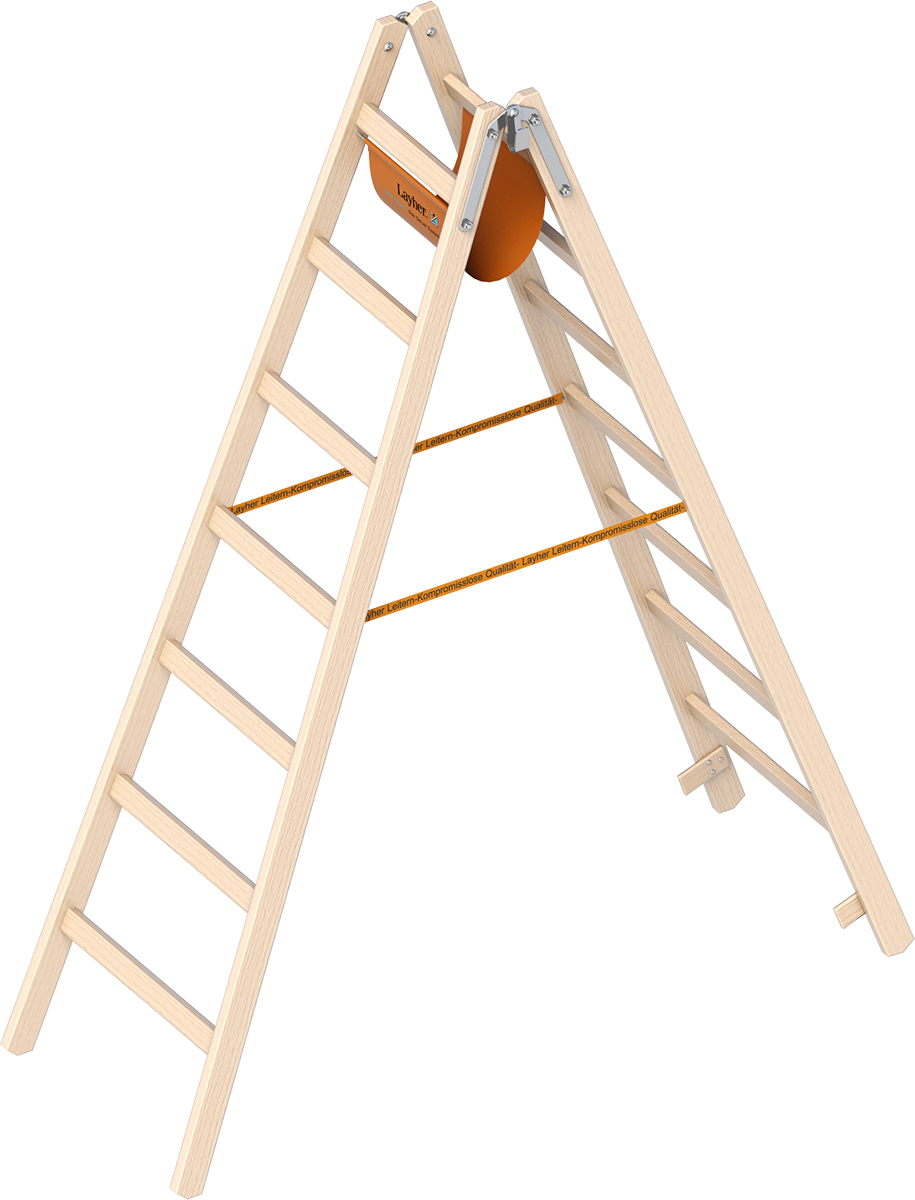 Layher Stehleiter Holz 2x7 Sprossen