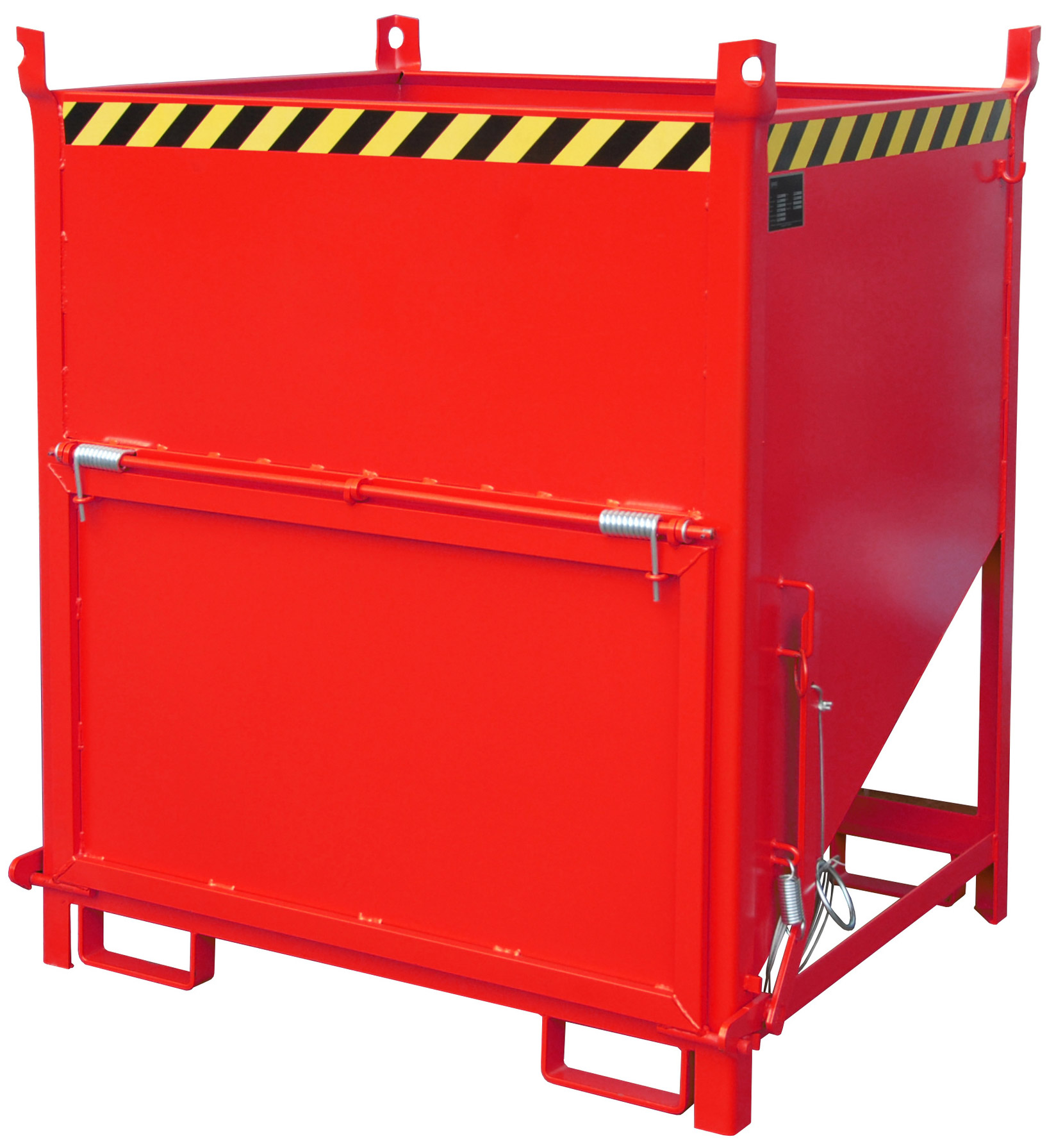 Bauer Silobehälter SGK-100 - RAL 3000 Silowanne 1000 Liter für Stapler mit Zugseil - Silotrichter feuerrot pulverbeschichtet (BA-4437-15-0000-2) Bild-01