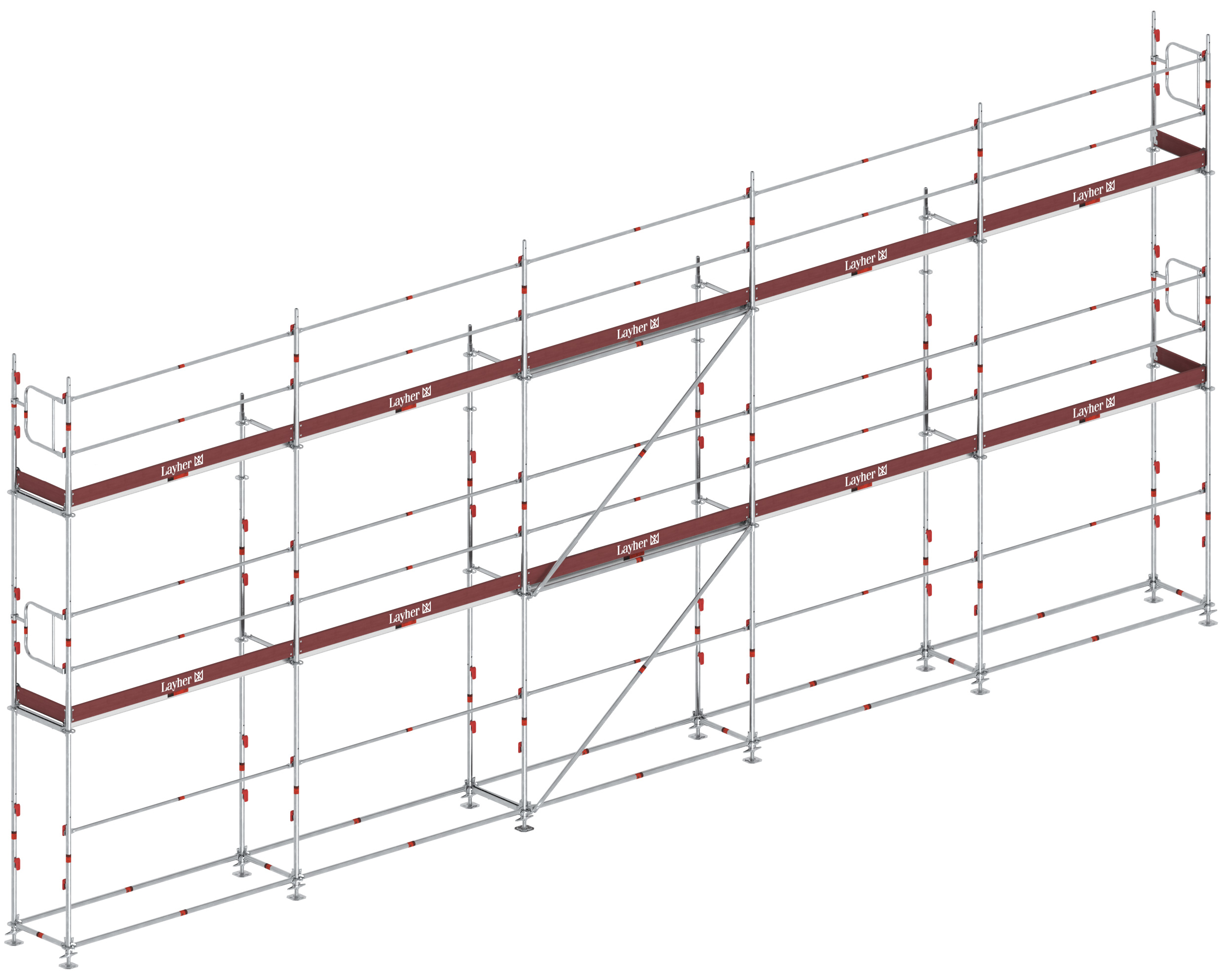 Layher AGS Gerüst 70 Stahl ohne Boden 80 m² Feldlänge 2,57 m - Gerüstbreite 0,73 m | Layher AGS Fassadengerüst System (LG-AGS1) Bild-01