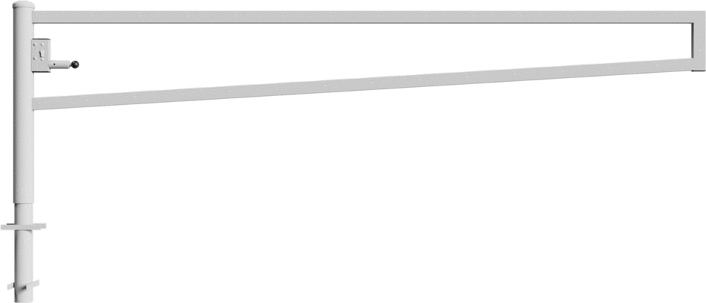 Schake Drehschranke - Schrankenbaum 60 x 40 mm OEP verzinkt - 3500 mm