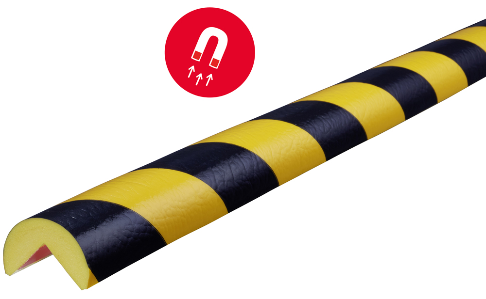 Knuffi Eckschutzprofil Typ A Ø 40 mm gelb | schwarz PU - 1,00 m Magnetic  (SM-PA-5000) Bild-02