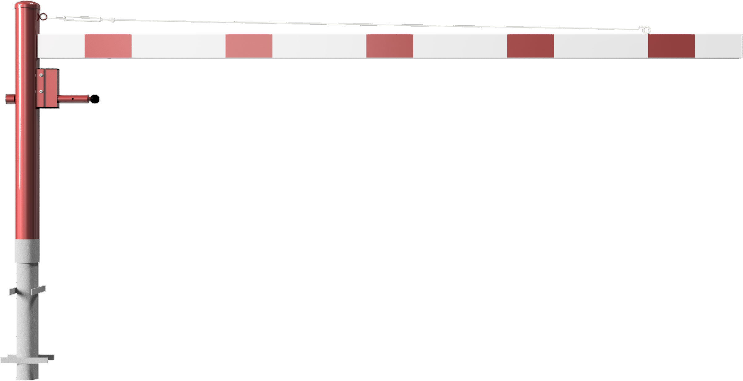 Schake Drehschranke - Schrankenbaum 100 x 50 mm OEP weiß | rot - 3000 mm