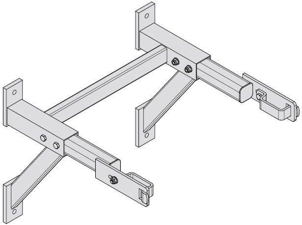 Hymer Steigleiter Wandkonsole verstellbar Befestigungselement für ortsfeste Leitern - ohne Schrauben zur Wandbefestigung (HY-C-0055021) Bild-01