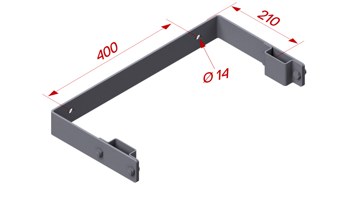 Hymer Steigleiter Stahl Wandhalter U-Form starr 210 mm