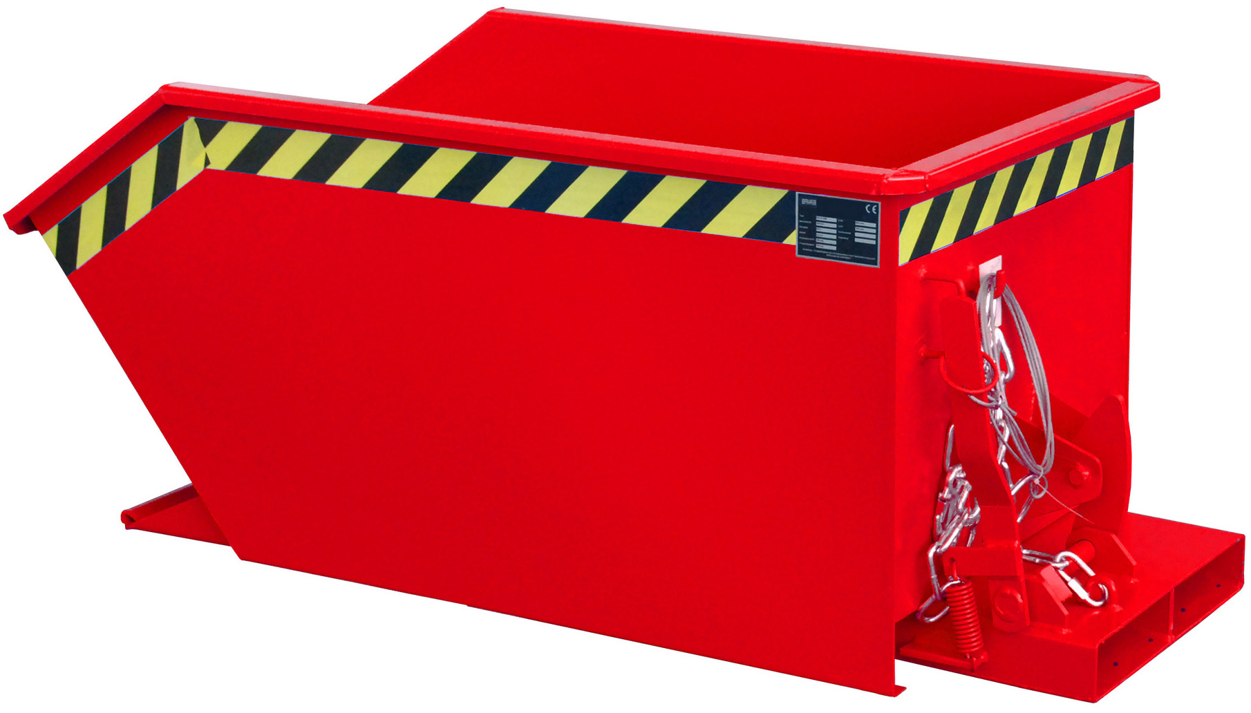 Bauer Muldenkipper GU-300 - RAL 3000 Kippmulde 300 Liter für Stapler - Schuttmulde feuerrot pulverbeschichtet (BA-4409-01-0000-2) Bild-01