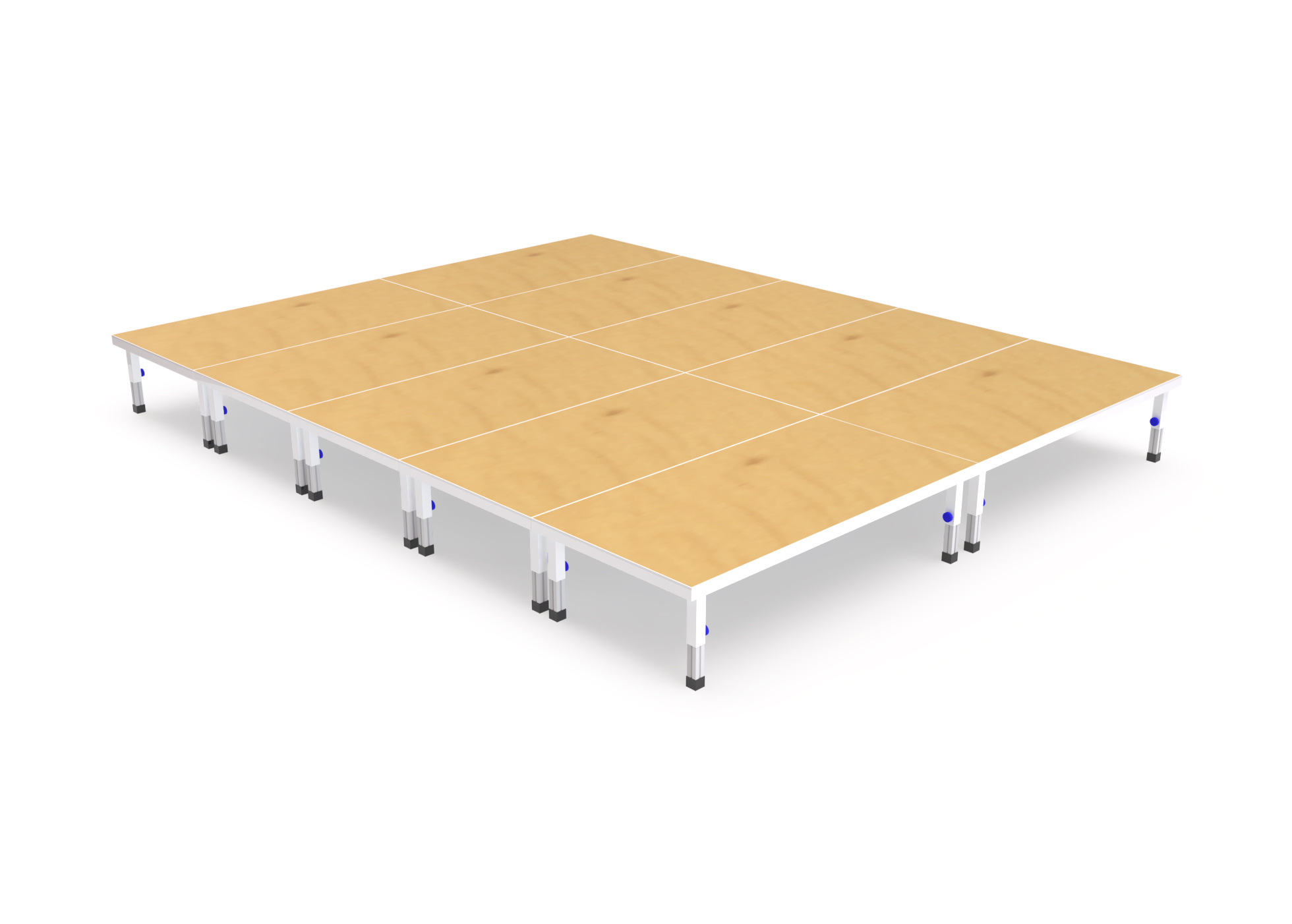 Bütec Eventbühne Indoor 5 x 4 m hawego i40|60 Bühne mit Tischlerplatte und Teleskopbeinen 40 - 60 cm (BU-3000-I-5-4-T40) Bild-01