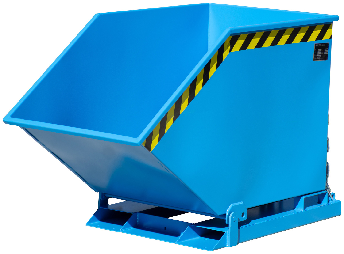 Bauer Muldenkipper KK-400 - RAL 5012 Kippmulde 400 Liter für Stapler - Schuttmulde lichtblau pulverbeschichtet (BA-4541-02-0000-3) Bild-01