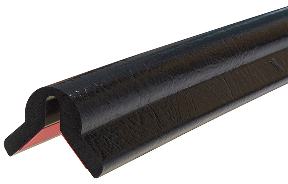 Knuffi Eckschutzprofil Typ Y 62 x 62 mm schwarz PU - 1,00 m Standard Warnschutz Profil Y-Form halbrund aus Polyurethan - Eckprofil gestreift mit selbstklebenden Kanten (SM-PY-2001) Bild-01