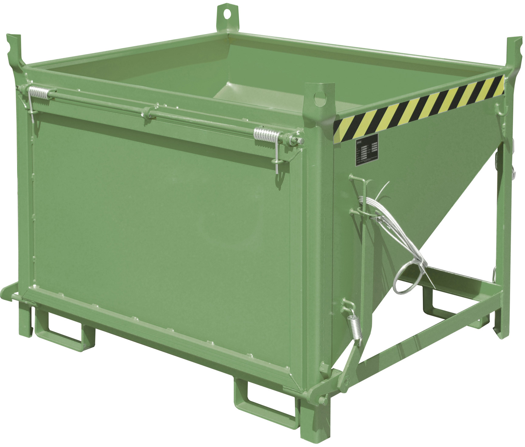 Bauer Silobehälter SGK-50 - RAL 6011 Silowanne 500 Liter für Stapler mit Zugseil - Silotrichter resedagrün pulverbeschichtet (BA-4437-13-0000-4) Bild-01