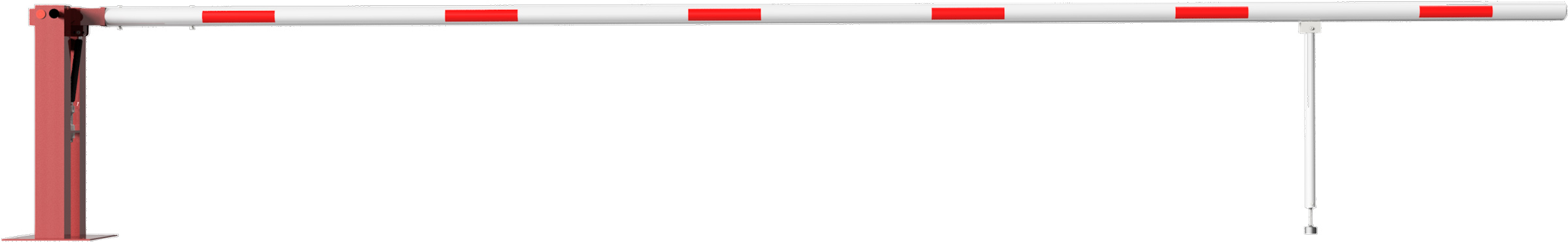 Schake Schranke mit Gasdruckfeder und Pendelstütze - Schrankenbaum Ø 80 mm ODV - 6000 mm