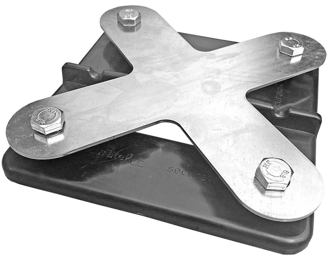 hawego Fahrplatten Verbinder Kunststoff Standard 4-fach 4-fach Kunststoff-Verbinder zur stabilisierten gleichmäßigen Befestigung von Fahrplatten | Fahrspuren auf festem, sensiblem Untergrund (HW-Z-VK-STD-RIB-4F-SET-4KUR) Bild-01