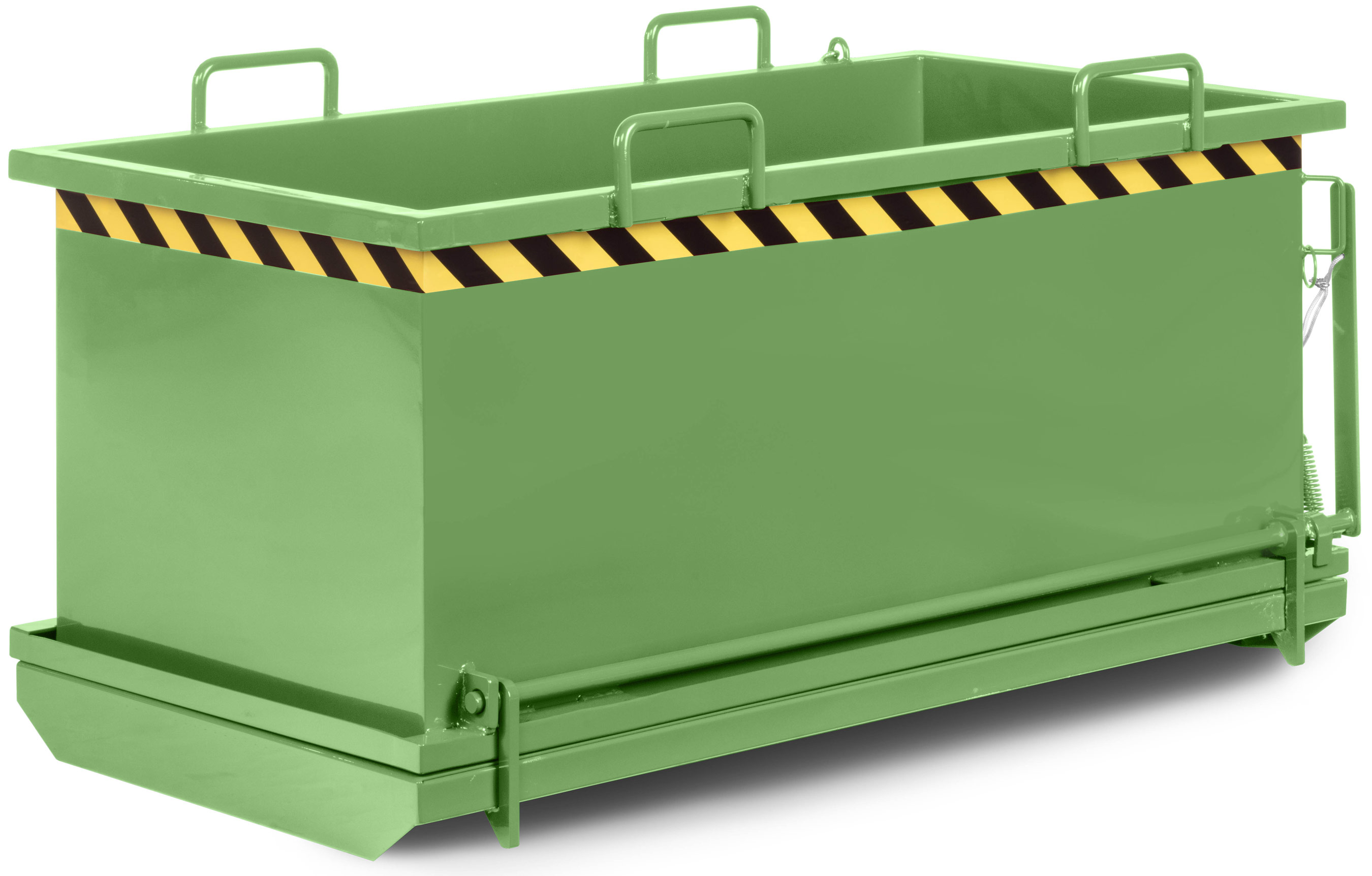 RR Industrietechnik Klappbodenbehälter RKB-50 - RAL 6011 Transportbehälter 500 Liter für Stapler - Container mit Klappboden resedagrün pulverbeschichtet (RR-100100137) Bild-01
