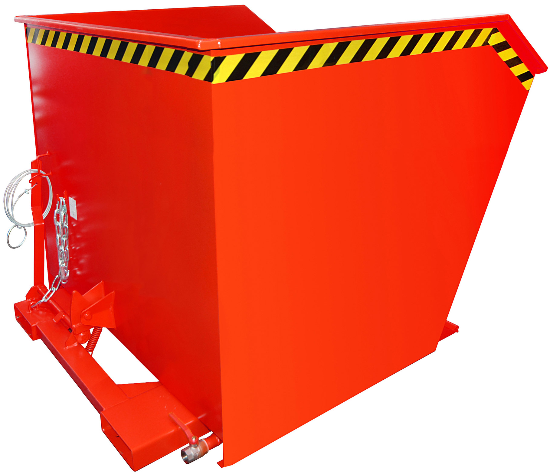 Bauer Spänekipper SGU-200 - RAL 3000 Kippmulde 2000 Liter für Stapler mit Ablasshahn - Schuttmulde feuerrot pulverbeschichtet (BA-4479-06-0000-2) Bild-01