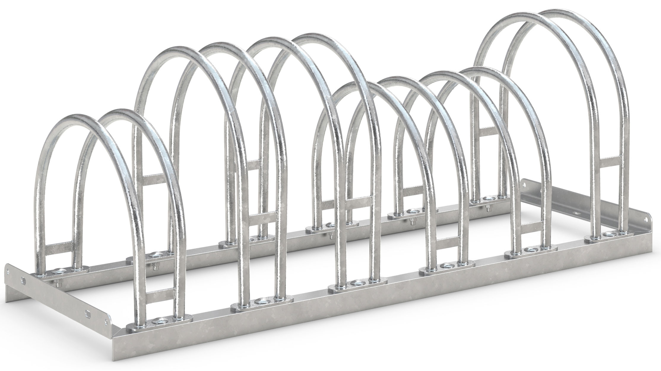 WSM Fahrradständer Bogenparker 5156 Stahl - 6 Einstellplätze Fahrradparker zweiseitig befahrbar - Standparker Stahl verzinkt  (WSM-105800043) Bild-01