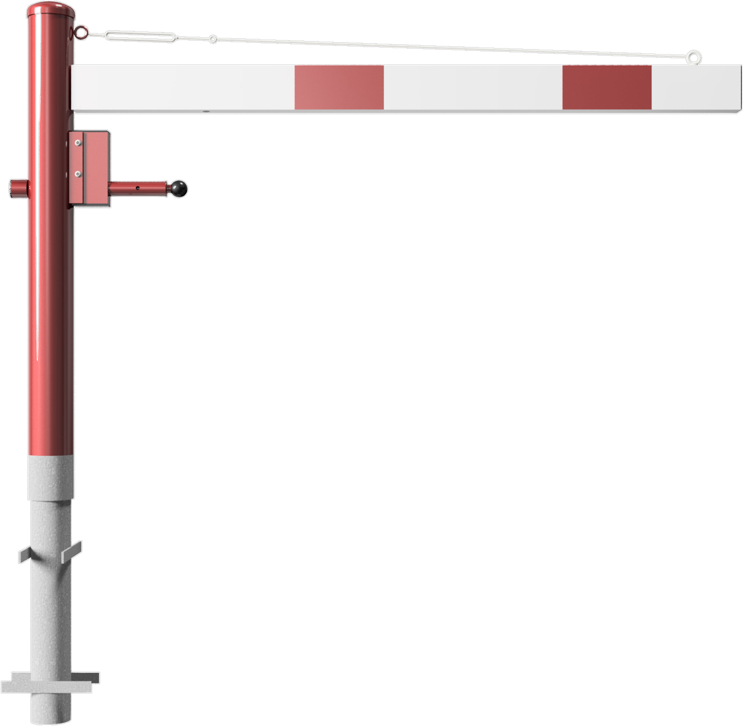 Schake Drehschranke - Schrankenbaum 100 x 50 mm OEP weiß | rot - 1500 mm