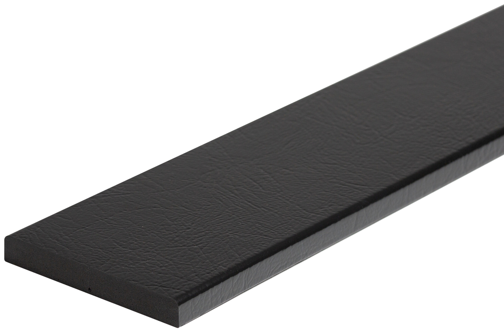 Knuffi Wandschutz Profil Typ MiniGiant 100 x 10 mm schwarz PU - 1,00 m Standard Warnschutz Profil Flachleiste extra breit aus Polyurethan - Flächenprofil farbig mit selbstklebender Fläche (SM-GIM-3001) Bild-01