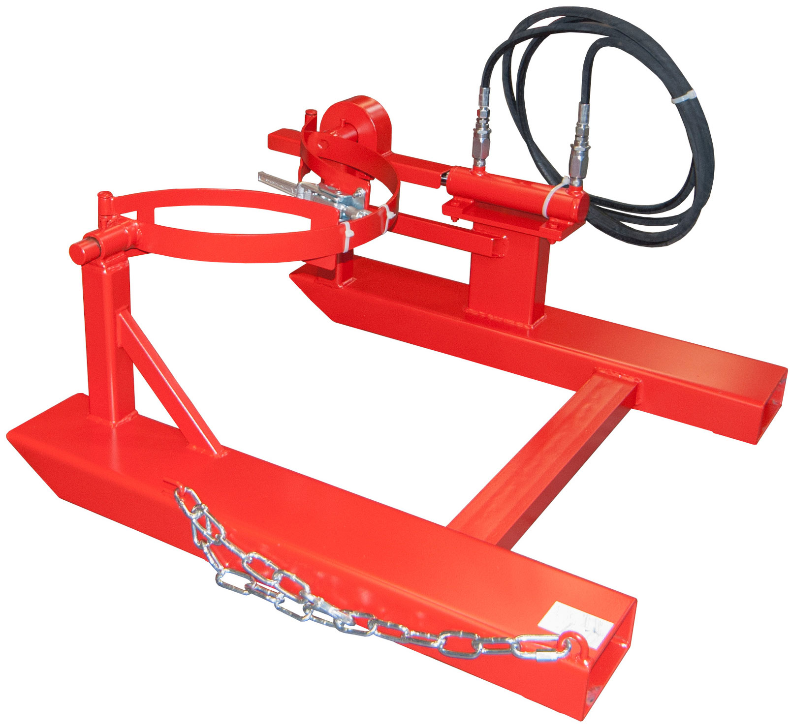 Bauer Fasskipper FD-H - RAL 3000 Kippvorrichtung mit Staplerhydraulik für Fässer 200 Liter - Fassheber feuerrot pulverbeschichtet (BA-4440-04-0000-2) Bild-01
