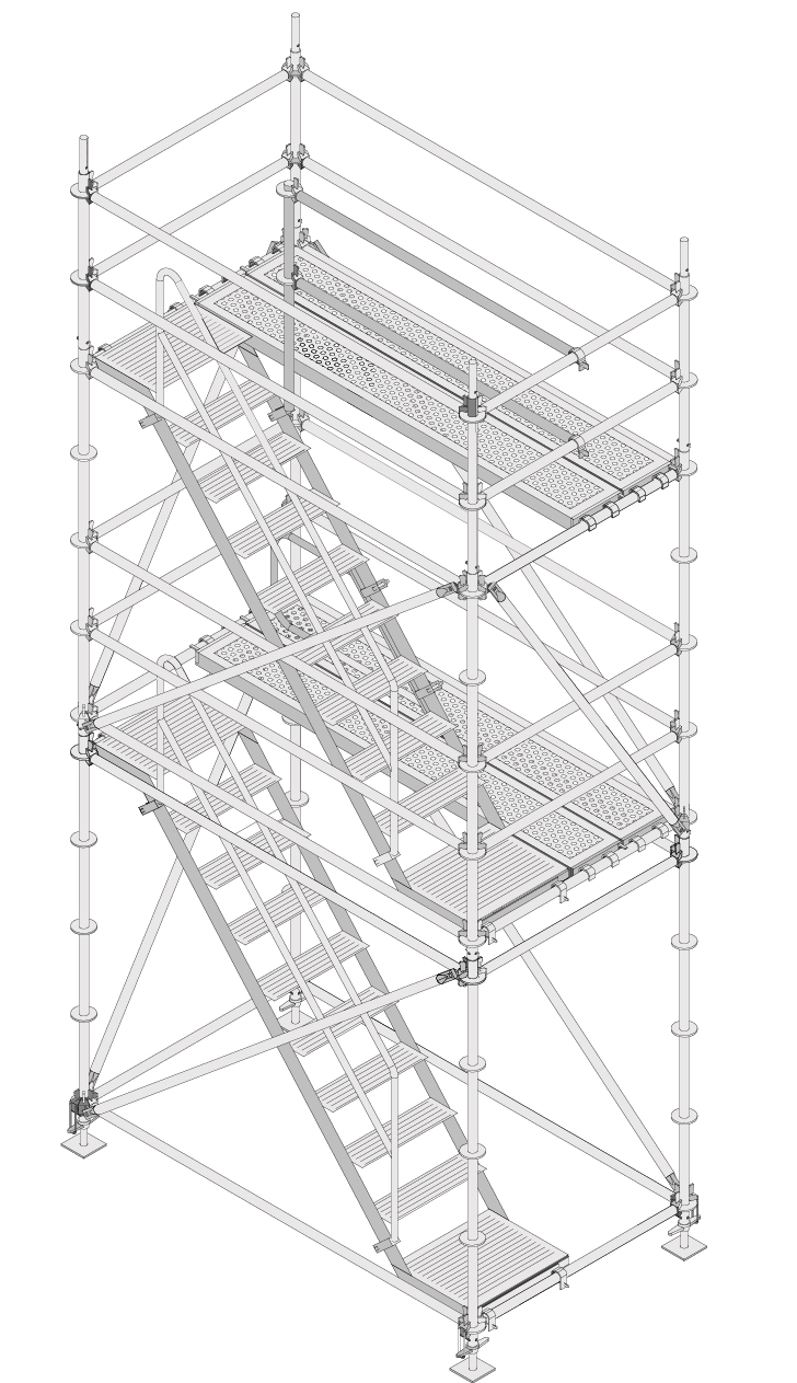 Layher Allround Modultreppenturm 2 Etagen