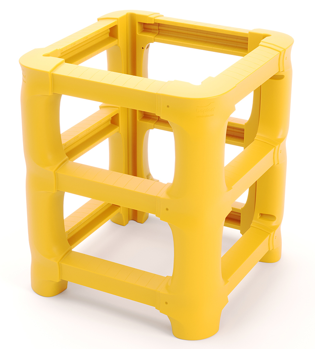 boplan Pfeilerschutz CP Universal 700 gelb | Schenkelmaß 200 - 700 mm Pfostenschutz aus Kunststoff - individuell kürzbar | Rexilene Kantenschutz-Stecksystem RAL 1003 (BP-PPCP0700-1000-S400YE) Bild-01
