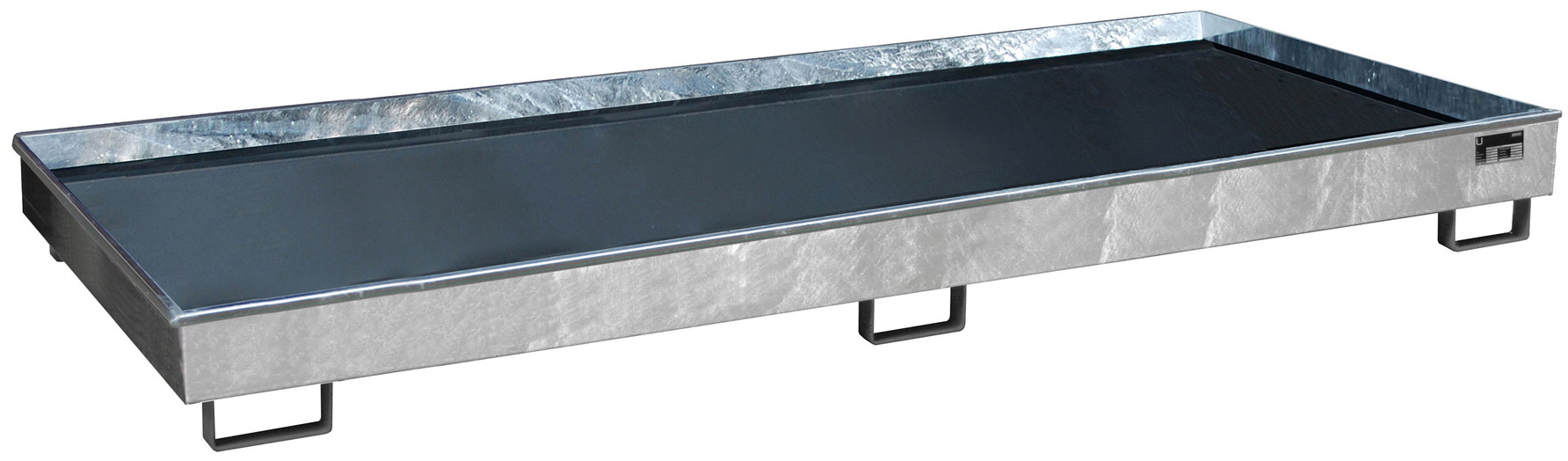 Bauer Regalwanne Stahl RW 3300-2 PE - verzinkt Auffangbehälter mit PE-Einsatz für Regalfeldlänge 3300 mm - Stahlwanne verzinkt mit 540 Liter Auffangvolumen  (BA-4518-76-0000-7) Bild-01