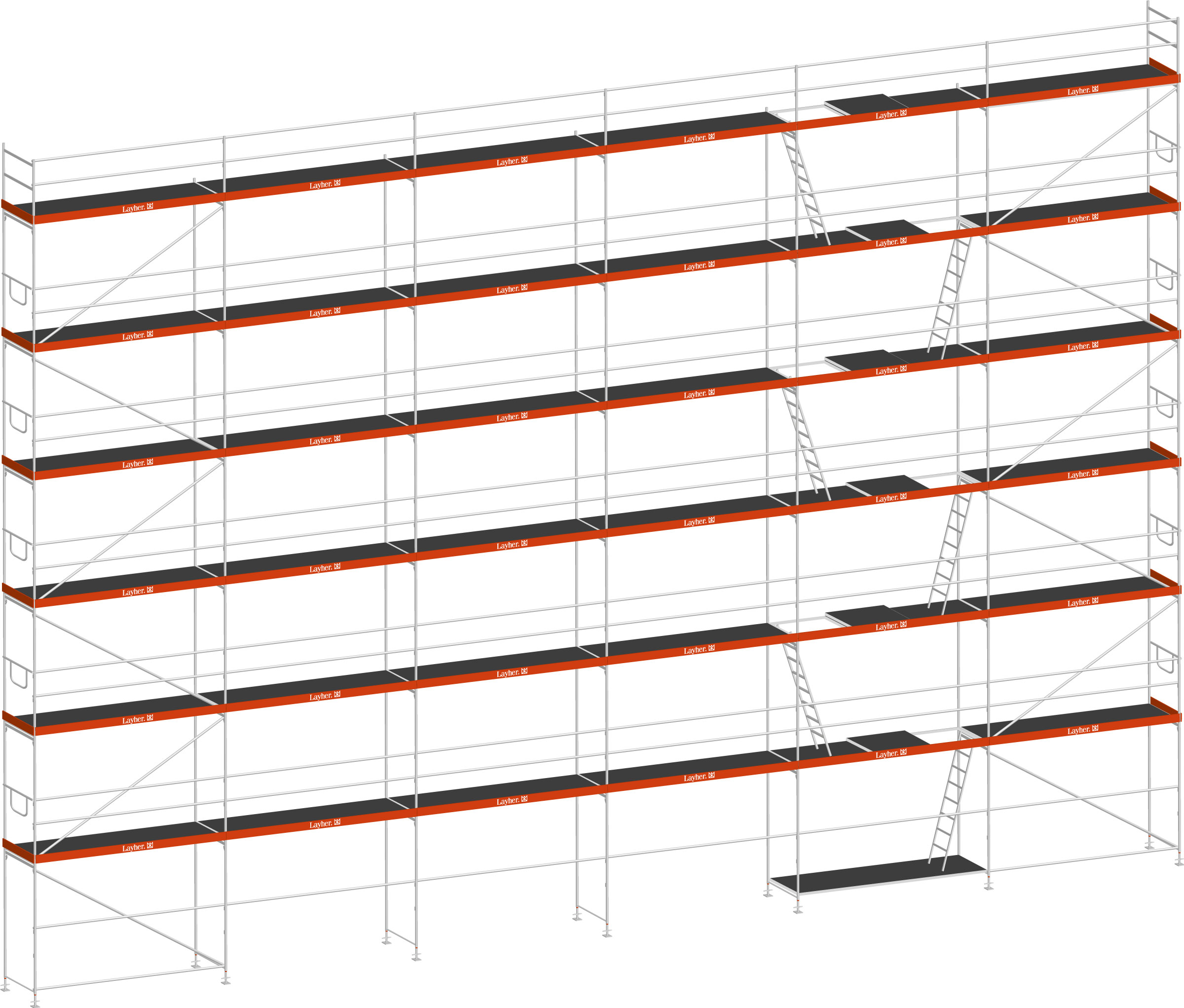 Layher Blitz Gerüst 70 Stahl mit Robustboden 261 m²