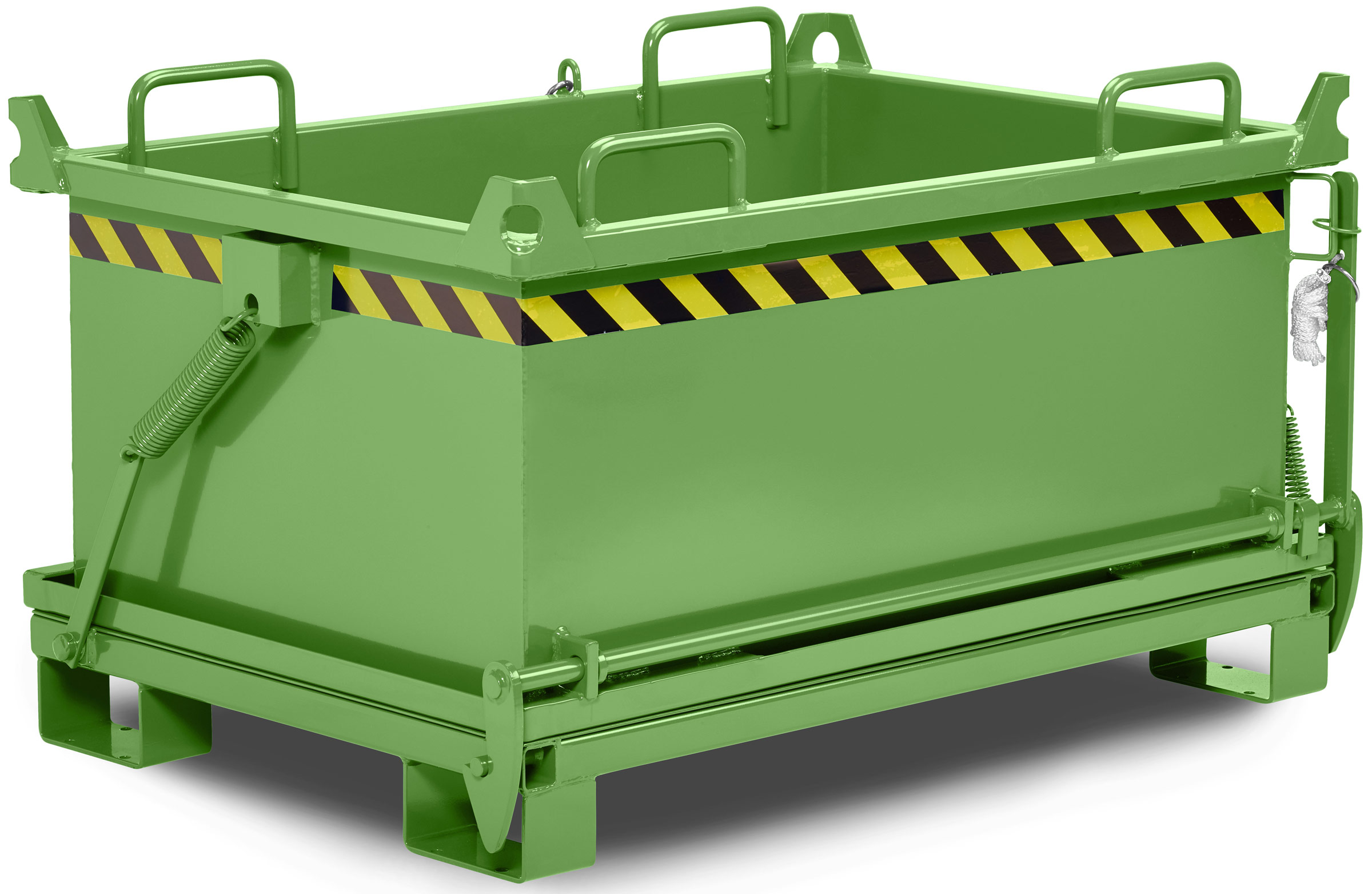 RR Industrietechnik Klappbodenbehälter RBB-50 - RAL 6011 Transportbehälter 500 Liter für Stapler - Container mit Klappboden resedagrün pulverbeschichtet (RR-100800335) Bild-01