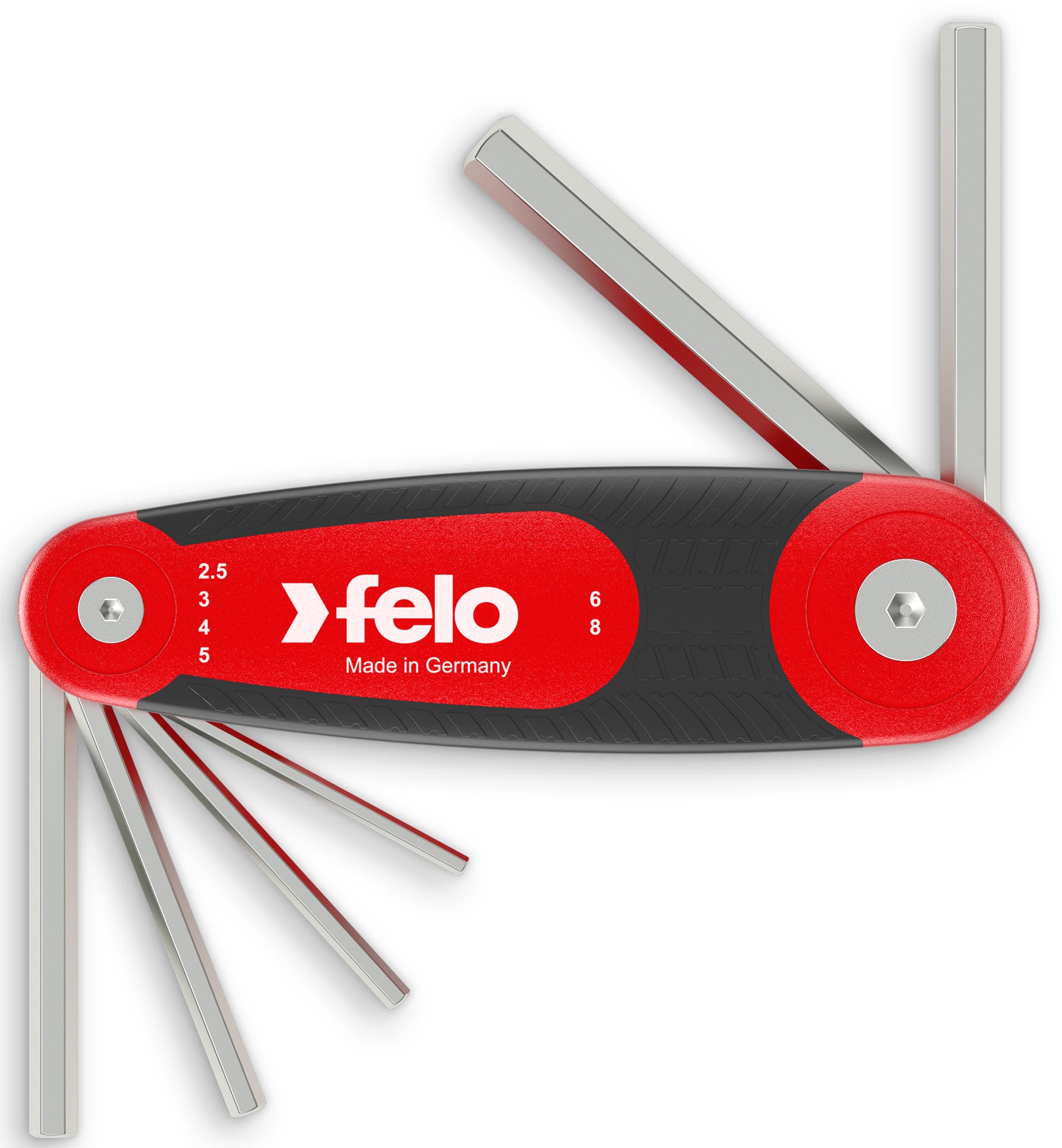Felo Innensechskant Schlüssel Handklapphalter 6-teilig 345 HEX 2,5 - 8,0 mm Multifunktions Schlüssel Hexagon - 6x Sechskant HEX - Serie 345 (FL-34500721) Bild-01