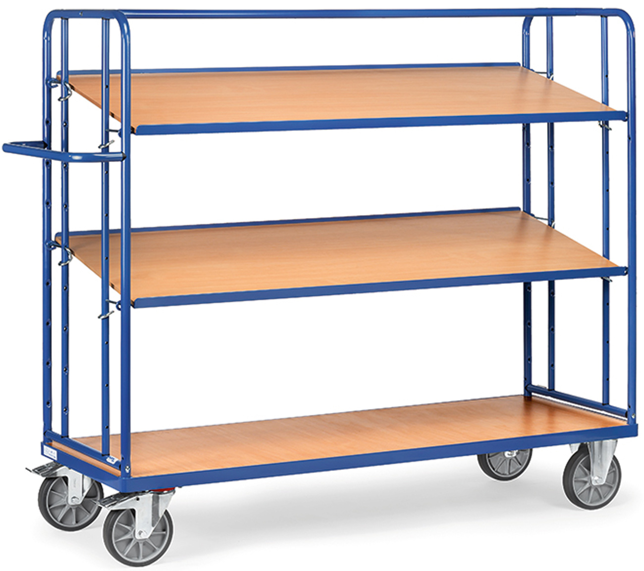 Fetra Etagenwagen mit drei verstellbaren Holzböden 1250 x 610 mm
