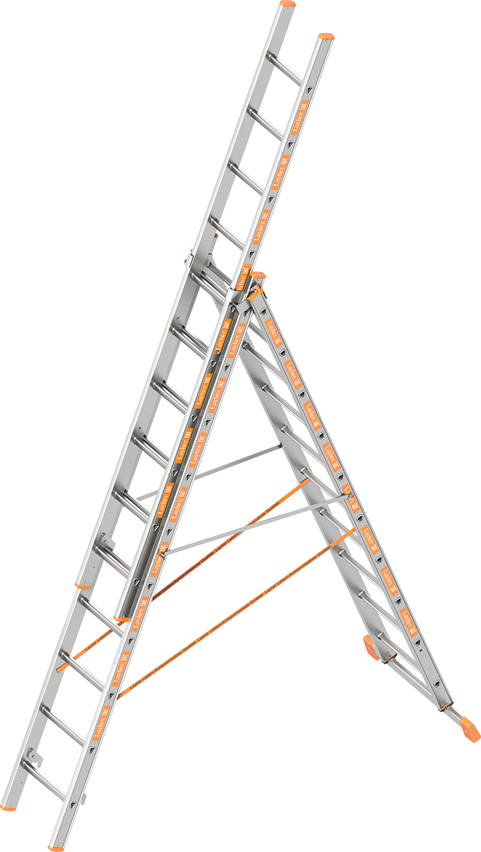 Layher Allzweckleiter Alu 3-teilig 3x10 Sprossen