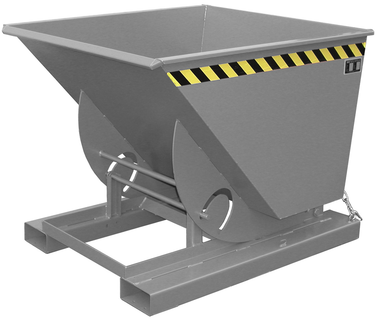 Bauer Abrollkipper AK-75 - RAL 7005 Kippmulde 750 Liter für Stapler - Schuttmulde mausgrau pulverbeschichtet (BA-4462-02-0000-5) Bild-01