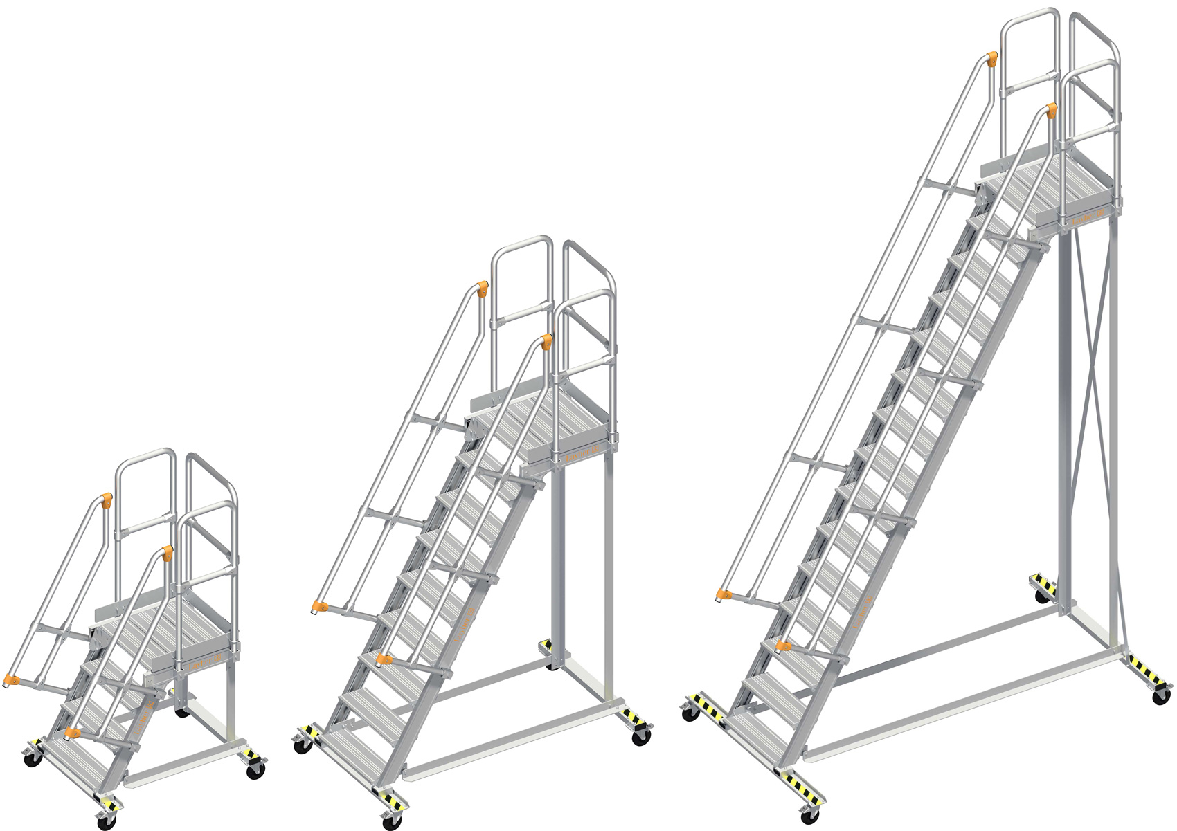 Layher Wartungsbühne 60° - 600 mm breit - mit Umlaufgeländer