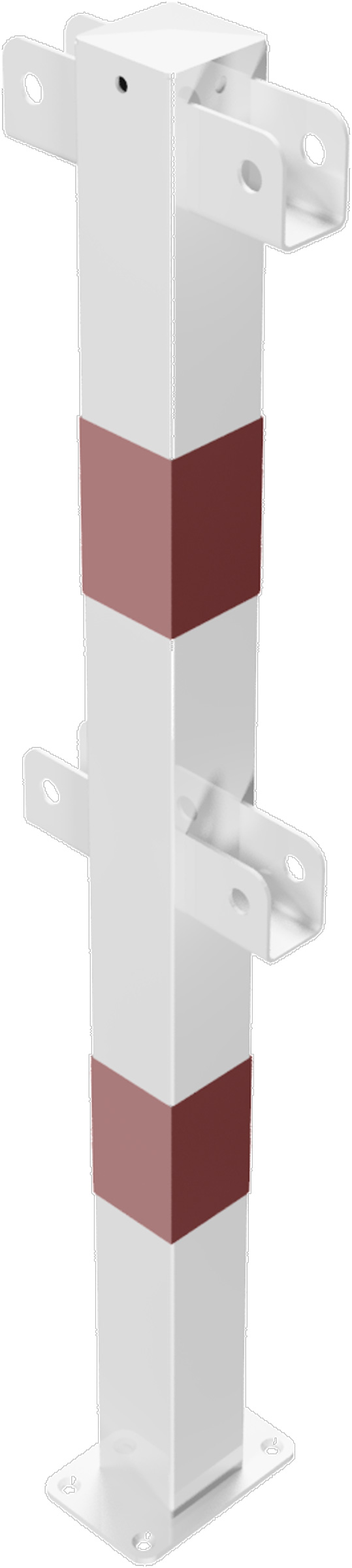 Schake Schutzgeländer Stahl Mittelpfosten OD 70 x 70 mm weiß | rot