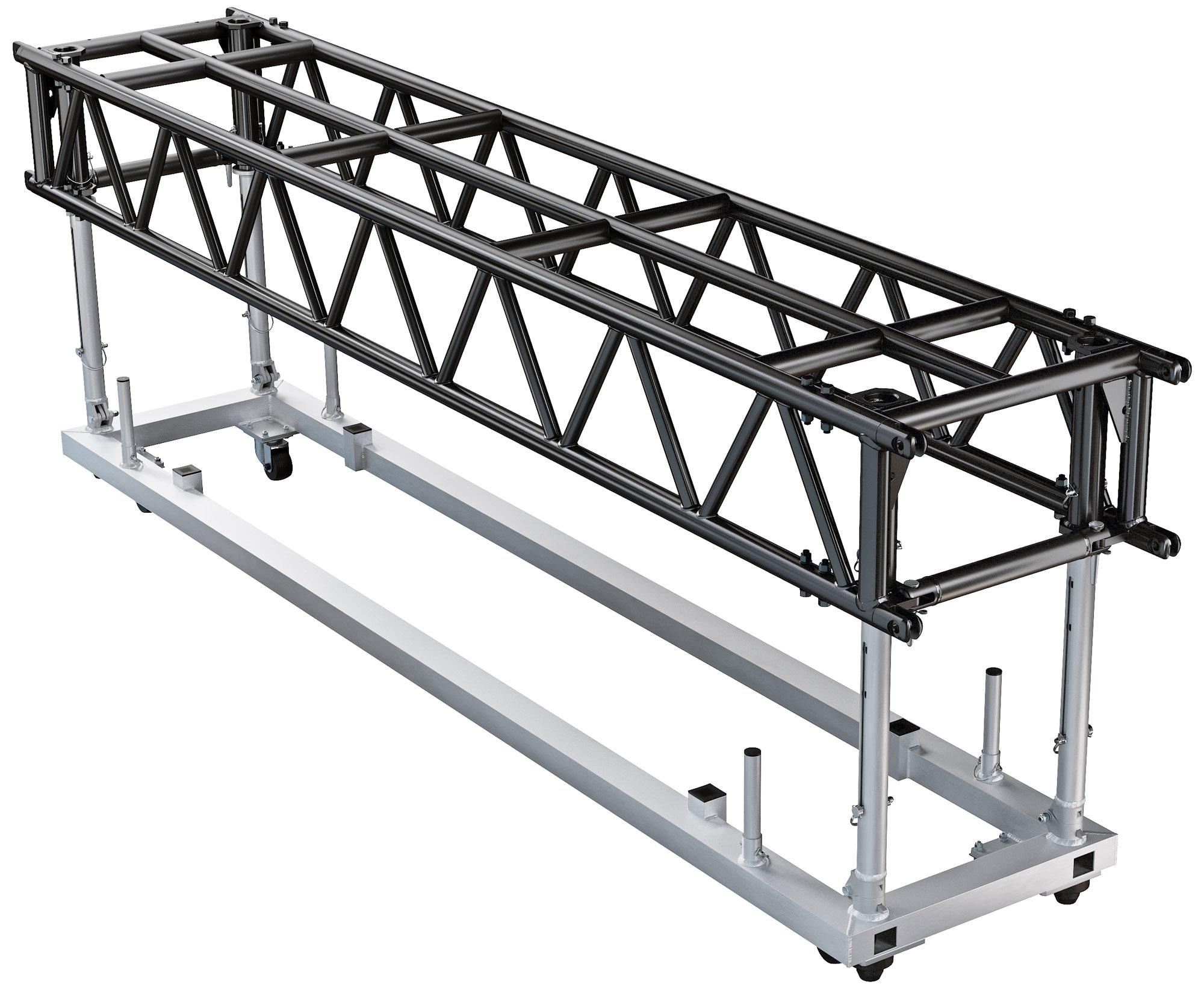 Global Truss Traverse PreRig 320 cm Stage Black mit Dolly 5-Punkt Traverse aus Aluminium mit Transportgestell (GT-PR-SET-3200B) Bild-01