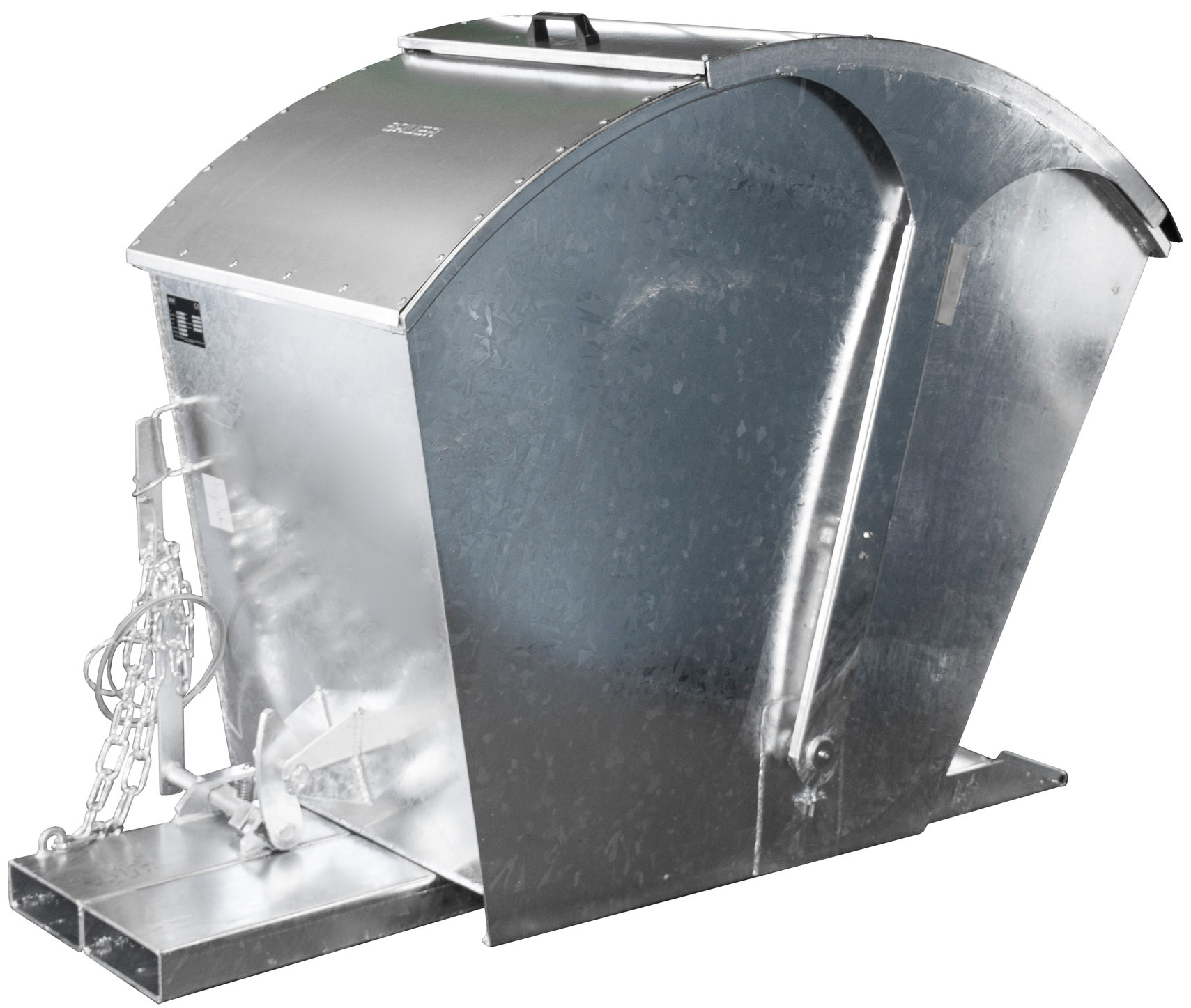 Bauer Kipptonne RD-750 - verzinkt Müllkipper 750 Liter für Stapler - Schuttmulde Stahl verzinkt (BA-4483-01-0000-7) Bild-01
