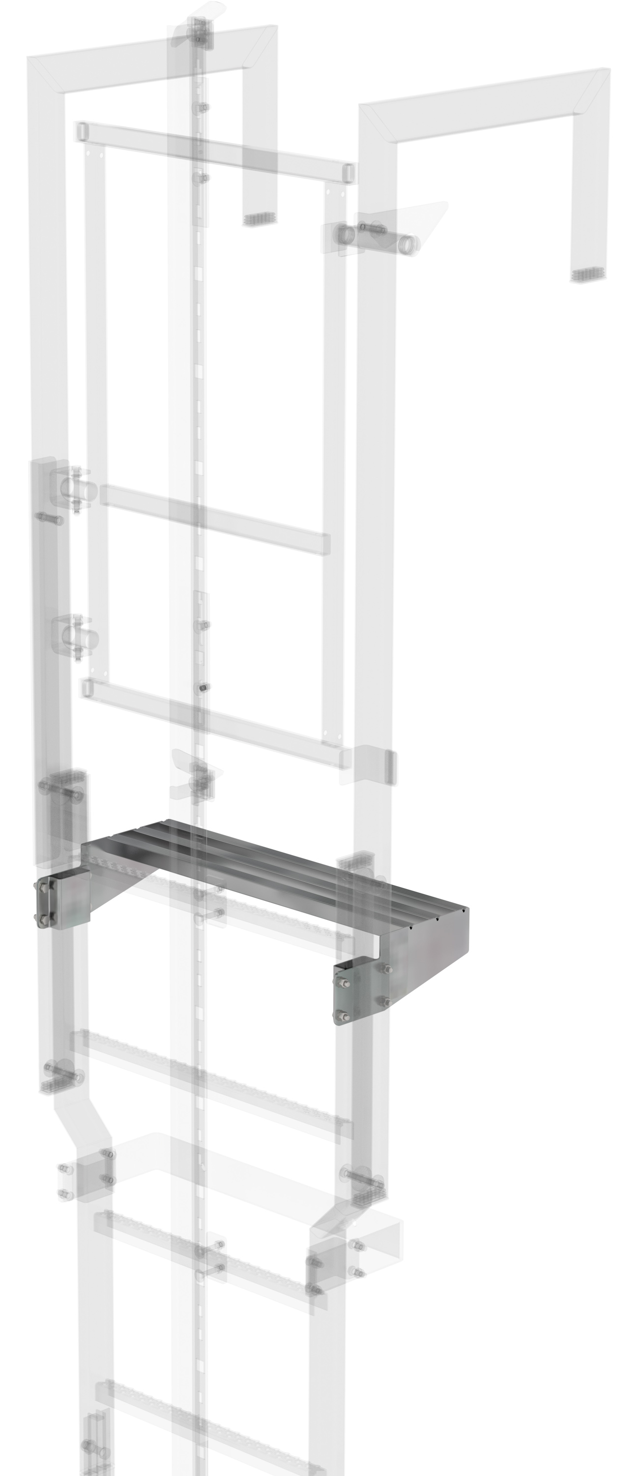 Günzburger Edelstahl Ausstiegstritt passend für Sicherungstüre - 200 mm