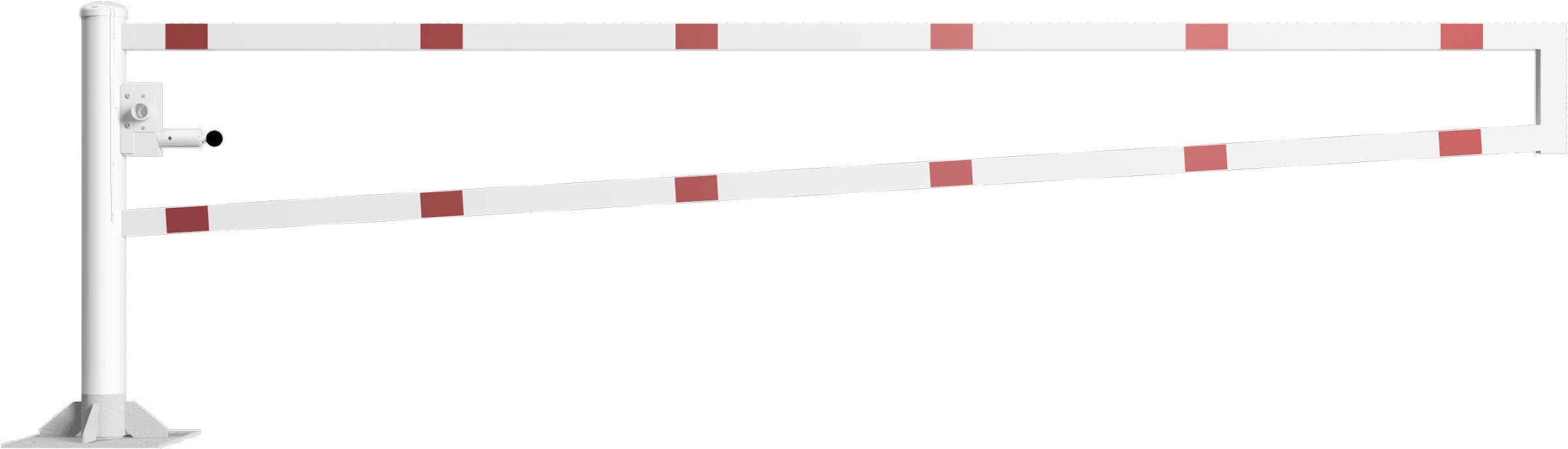 Schake Drehschranke - Schrankenbaum 60 x 40 mm ODD weiß | rot - 3500 mm