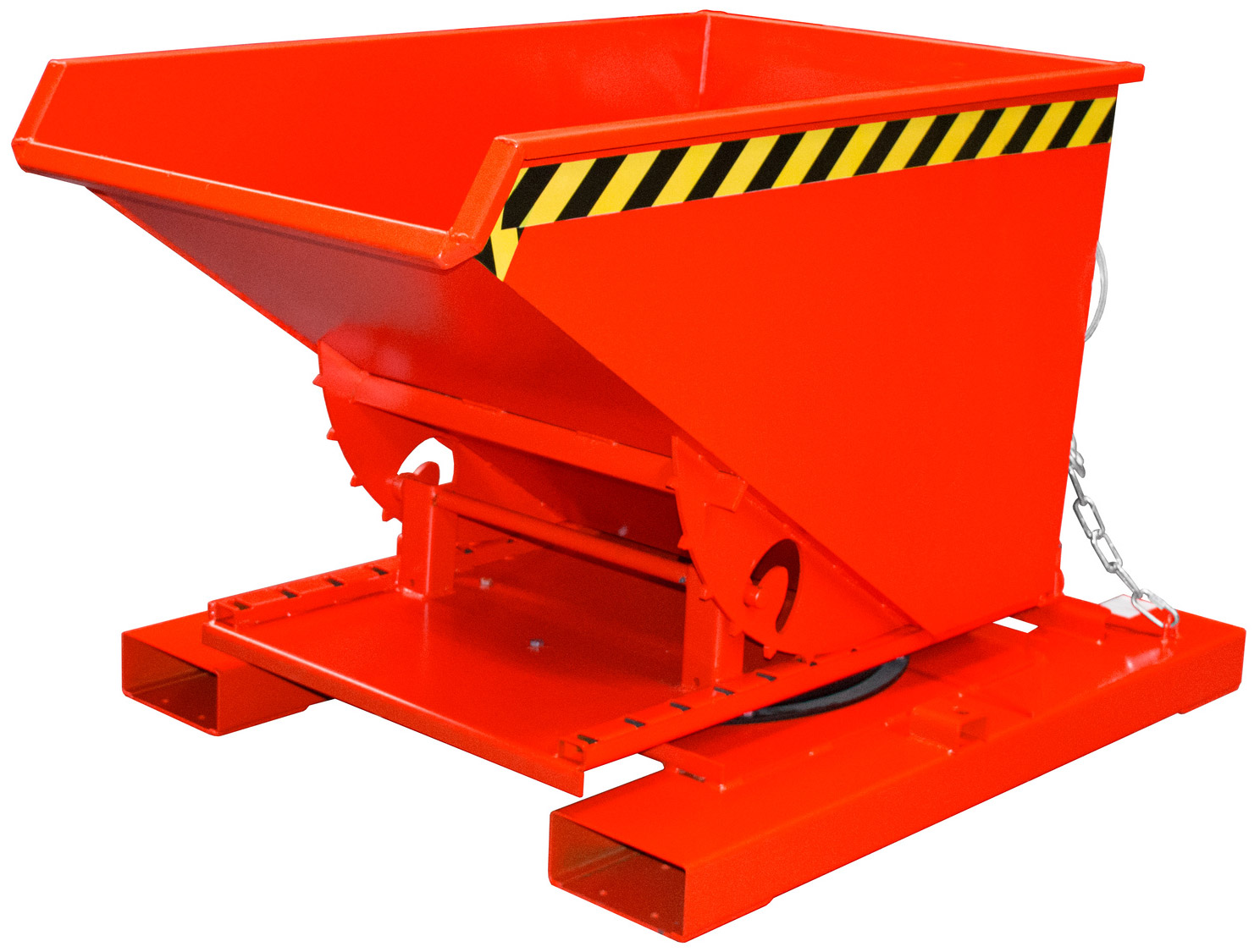 Bauer Abrollkipper 3S-300 - RAL 3000 Kippmulde 300 Liter mit 3-seitiger Kippfunktion für Stapler - Schuttmulde feuerrot pulverbeschichtet (BA-4498-70-0000-2) Bild-01