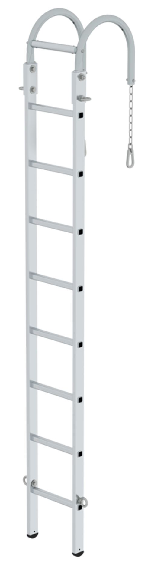 Munk Mast-Hängeleiter 8 Sprossen Mastleiter zum einhängen - Leiter mit Überwurfbügel und Sicherung (GB-116008) Bild-01