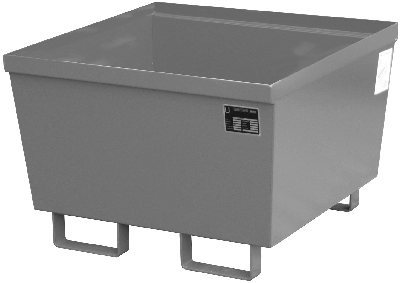 Bauer Auffangwanne Stahl AO 1 - RAL 7005 Gefahrstoffwanne mausgrau pulverbeschichtet ohne Gitterrost - Stahlwanne mit 229 Liter Auffangvolumen (BA-4447-09-0000-5) Bild-01