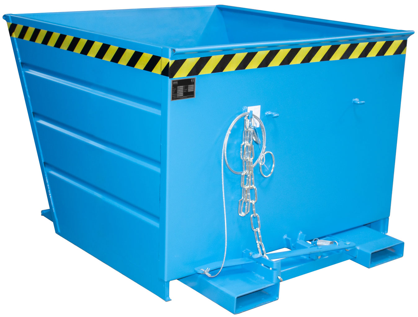 Bauer Kippbehälter VG-1100 - RAL 5012 Kippmulde 1100 Liter für Stapler - Schuttmulde lichtblau pulverbeschichtet (BA-4535-04-0000-3) Bild-01