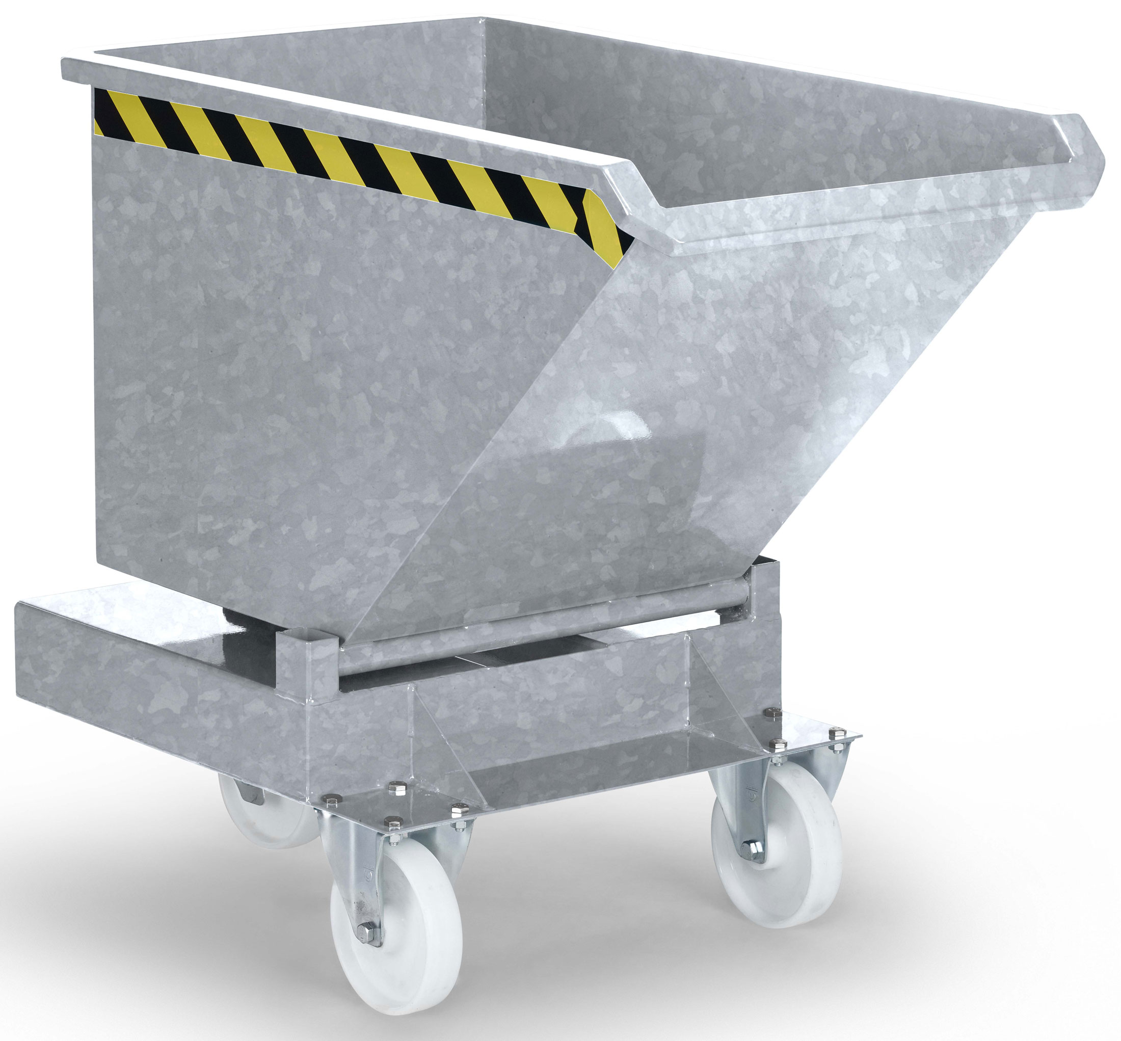 RR Industrietechnik Kastenwagen RKW-DST 20 - verzinkt Transportbehälter 200 Liter für Deichselstapler - Schüttgutbehälter mit Rollen Stahl verzinkt (RR-120100007) Bild-02