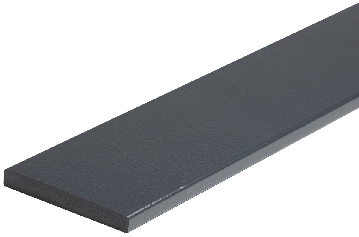 Knuffi Wandschutz Profil Typ Giant 150 x 20 mm anthrazit PU - 1,00 m Standard Warnschutz Profil Flachleiste extra breit aus Polyurethan - Flächenprofil farbig mit selbstklebender Fläche (SM-GI-100) Bild-01