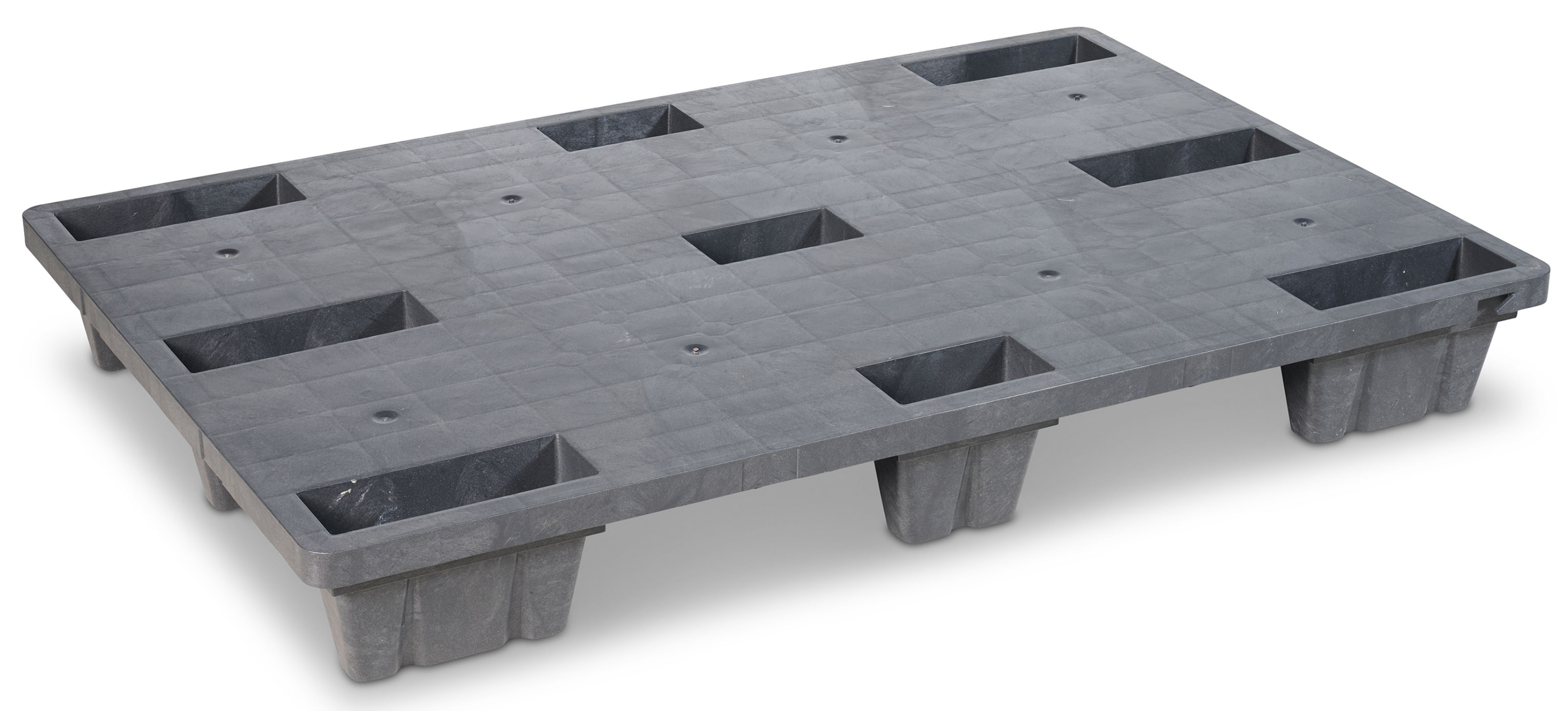 KIGA Stapelpalette Nesto - 1200 x 800 x 145 mm GD - VPE 10 10 Stück Kunststoffpalette PE - geschlossenes Deck | ohne Rand - Stapelpalette Europalette Kunststoff (KI-NESTO-9FS) Bild-01