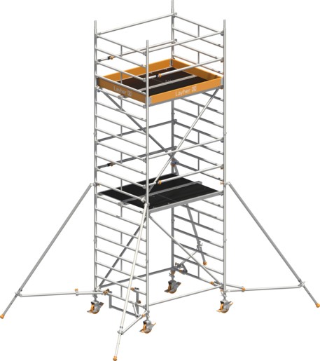 Fahrgerüst Layher Uni Kompakt P2 hawego 1415024 mit Stützen und Telegeländer - Arbeitshöhe 6,20 m  (LS-1415024-H) Bild-02