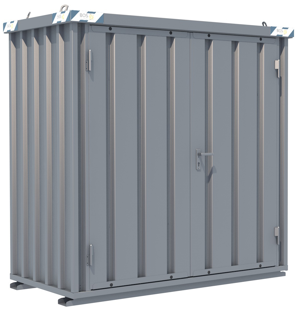 BOS SicherheitsGasLager 1100 x 2100 x 2100 mm - 2-flügelige Tür Lagerraum für Gasflaschen mit einer Tür 1750 x 1890 mm - Lagerbox Serie SGL+ montiert (BOS-SGL-1x2) Bild-01