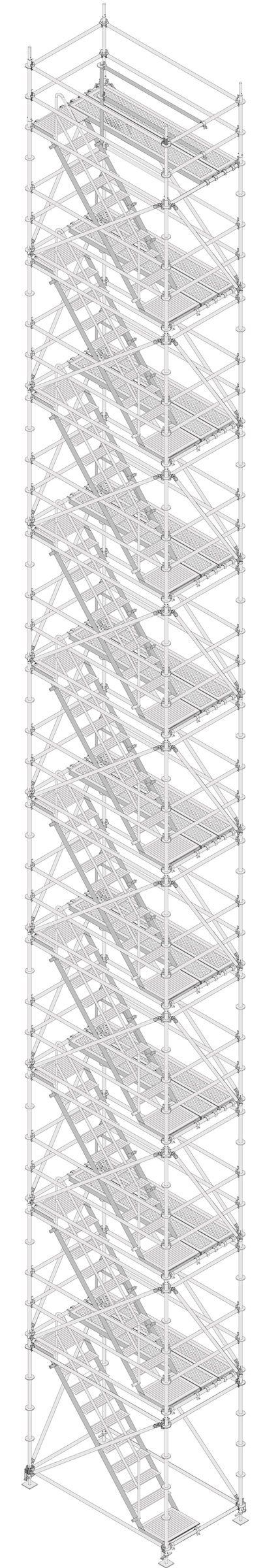 Layher Allround Modultreppenturm 10 Etagen