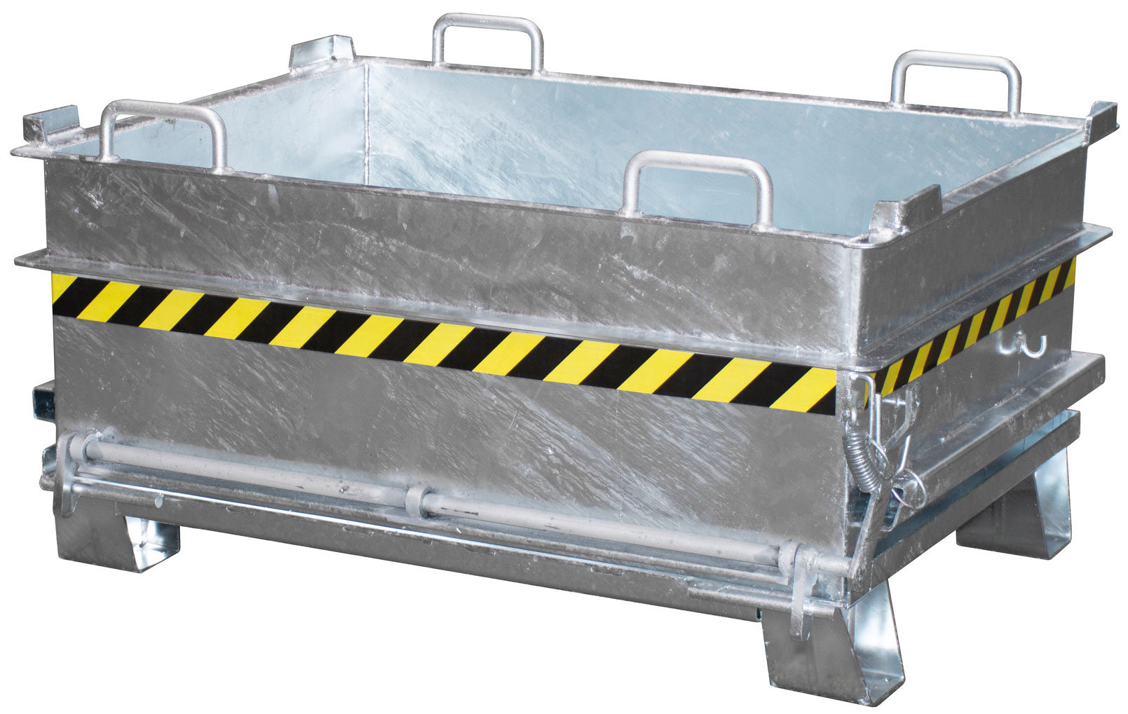 Bauer Klappbodenbehälter BC-500 - verzinkt Transportbehälter 500 Liter für Stapler - Container mit Klappboden Stahl verzinkt (BA-4445-03-0000-7) Bild-01