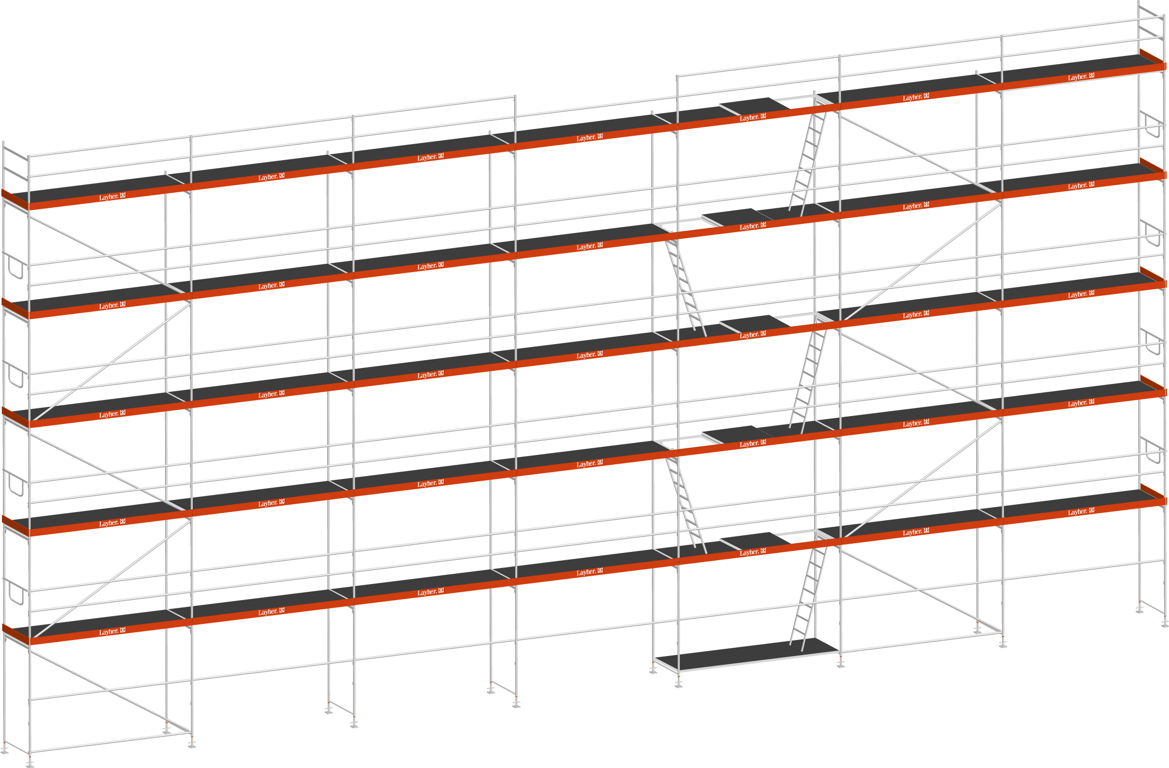 Layher Blitz Gerüst 70 Stahl mit Robustboden 262 m²