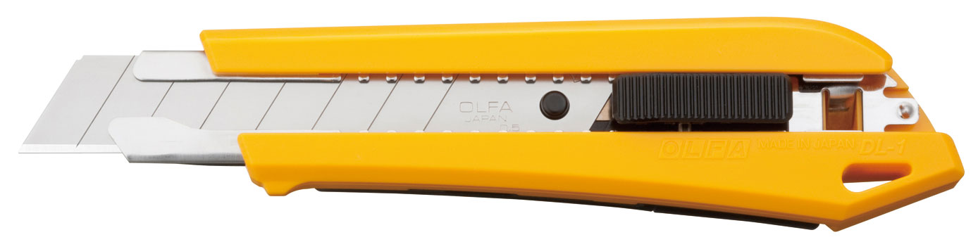 OLFA Cuttermesser Abbrechhilfe DL-1 - 18 mm Teppichmesser Kunststoff mit Klingebehälter | Feststellraster - Serie LBB | LB | LFB | SoL | LWB | LBD (FL-C0000102401) Bild-01